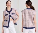 Áo L'AGENCE gile kẻ