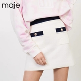 Chân váy Maje trắng viền navy