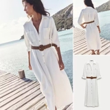 Váy ZARA trắng kèm belt