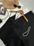 Váy yếm BERSHKA linen đen