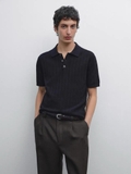 Polo MASSIMO DUTTI len navy