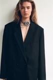 Blazer ZARA đen cổ bẻ 2 khuy
