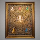 Tranh Thangka Quan Âm Tứ Thủ – Vẽ Vàng 24K Siêu Khổ 127×157cm | Pháp Tạng