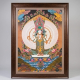 Tranh Thangka Bồ Tát Quan Âm Thập Nhất Diện Tson-tang 110x145cm | Pháp Tạng