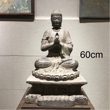 Tượng Đức Đại Nhật Như Lai đá xanh nguyên khối sưu tầm 60cm