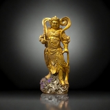 Tượng Hộ Pháp Vi Đà đồng mạ vàng 14K 40cm