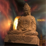 Tượng Đức Địa Tạng Vương đá xanh nguyên khối sưu tầm 60cm