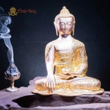 Tượng Phật Thích Ca Mâu Ni Đồng Mạ Vàng 24K Ấn Độ Mật Tông 40cm