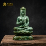 Tượng Phật Thích Ca Ngọc Phỉ Thúy Nguyên Khối 29cm - Pháp Tạng