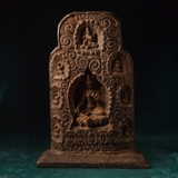 Tượng Đức Tara Xanh trong Tháp Gỗ Cổ – Gau Shrine Nepal cao 40cm
