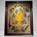 Tranh Thangka Hoàng Thần Tài – Vẽ Vàng Nền Đen Khổ Lớn 108×145cm | Pháp Tạng