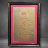 Tranh Thangka Bồ Tát Quan Âm Nam Hải Nền Vàng 59x82cm | Pháp Tạng