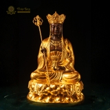 Tượng Bồ Tát Địa Tạng Vương Đồng Việt Nam Mạ Vàng 9999 40cm
