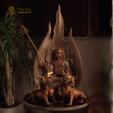 Tượng Bồ Tát Địa Tạng Vương Đồng Đen Nguyên Khối Hào Quang Lửa 65cm