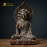 Tượng Phật Thích Ca Đá Xưa Hào Quang Bồ Đề Độc Bản