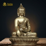 Tượng Phật Thích Ca Nepal Đồng Mạ Bạc 22cm - Pháp Tạng