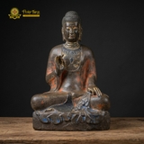 Tượng Phật Thích Ca Ấn Giáo Hóa Đá Xanh Đồ Xưa 60cm