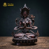 Tượng Quán Thế Âm Bồ Tát Tứ Thủ Đồng Xưa 30cm
