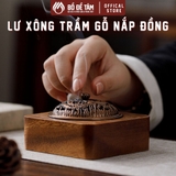 Lư Đốt Trầm Hương - Lư Xông Trầm Hương Gỗ Tự Nhiên Nắp Đồng Cao Cấp