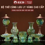 Bộ Thờ Cúng Lưu Ly Xanh Hoa Sen – Bàn Thờ Phật, Gia Tiên, Thần Tài
