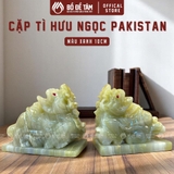 Cặp Tỳ Hưu Đá Ngọc Xanh Lá Non 10cm – Phong Thủy Chiêu Tài Lộc – Đá Tự Nhiên Đà Nẵng