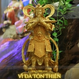Tượng Hộ Pháp Vi Đà đồng vàng xưa 60cm
