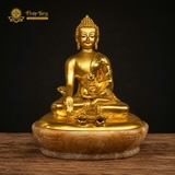 Tượng Đức Dược Sư Giả Cổ Mạ Vàng 24K Đặc Biệt 30cm
