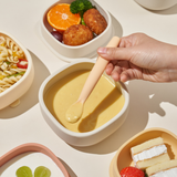 Bát ăn dặm silicone Moyuum - 6m+ - Đỏ/Vàng/Be