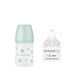 Bình sữa Thủy tinh tráng silicon Moyuum phiên bản Happy More - 150ml/240ml