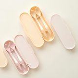 Bộ thìa ăn dặm silicon Moyuum - 2 cấp độ - 4m+ - Màu Vàng mật ong/Hồng blossom