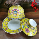 Bộ Chén Trà Sứ Cảnh Đức (Gồm 8 món: 6 chén, 1 tống, 1 khải)