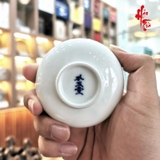 Tách Sứ Cảnh Đức Vẽ Tay 2 Mặt- Hoa Lan Màu Nhạt
