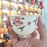 Chén Trà Sứ Cảnh Đức - Hoa Phù Tang 100ml