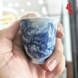 Tách Sứ Cảnh Đức Thanh Hoa - Nung Củi 50ml