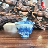 Chén Khải Sứ Cảnh Đức Thanh Hoa - Nung Củi 200ml Kèm Nắp