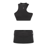 SISTERS Set áo len xẻ cổ váy lưng lật Lottie