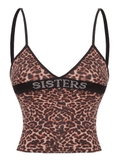 SISTERS Áo croptop da beo đính đá Enya