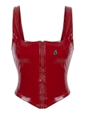 SISTERS Áo croptop da bóng Beryl - Đỏ