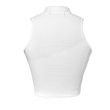 Sisters Áo croptop cổ lọ thun gân co giãn Mico