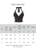 SISTERS Áo croptop cổ yếm hở lưng đính mắt cáo Jolene - Đen
