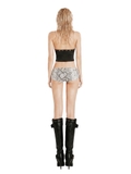 SISTERS Áo croptop cổ yếm hở lưng đính mắt cáo Jolene - Đen
