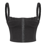 SISTERS Áo croptop cúp ngực Angelica - Đen