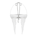 SISTERS Áo mini top phối ren Flora