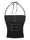 SISTERS Áo croptop cúp ngực hở lưng Dionne - Đen