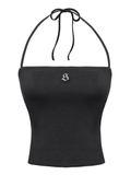 SISTERS Áo croptop cúp ngực hở lưng Dionne - Đen