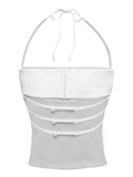 SISTERS Áo croptop cúp ngực hở lưng Dionne - Trắng