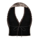 SISTERS Áo gile lông hở lưng Lucienne