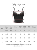 SISTERS Áo croptop phối ren ngực Wilhelmina - Đen