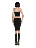 SISTERS Áo croptop phối ren ngực Wilhelmina - Đen