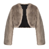 SISTERS Áo khoác lông dài tay Peggy - Nâu